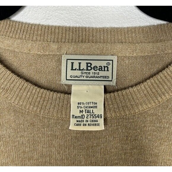 L.L. Bean Sweater Mens Pullover Cotton Cashmere Blend Sweater Size Mediu… - Picture 3 of 9
